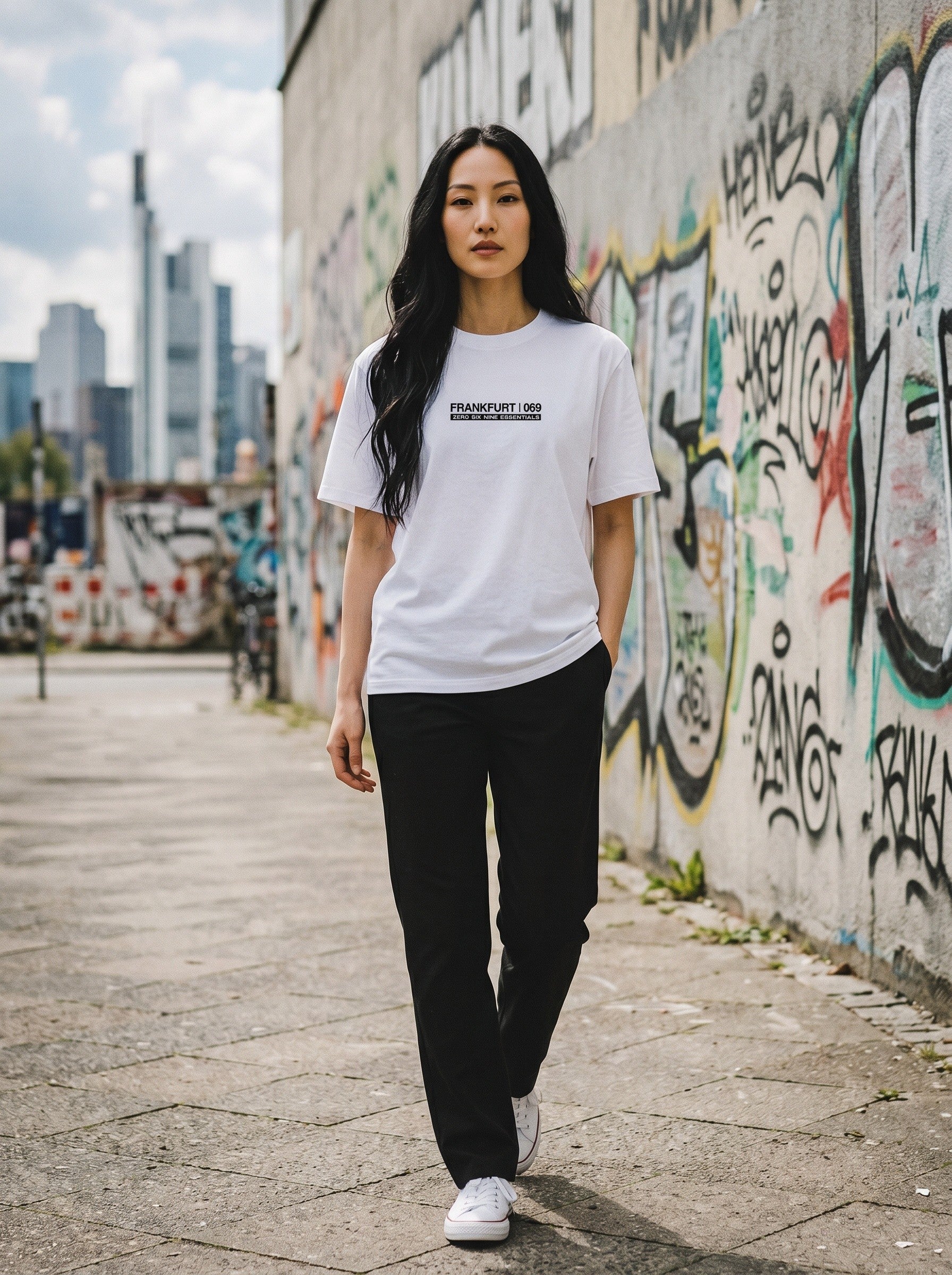 FRANKFURT BACK 069 T-SHIRT – PURE WHITE