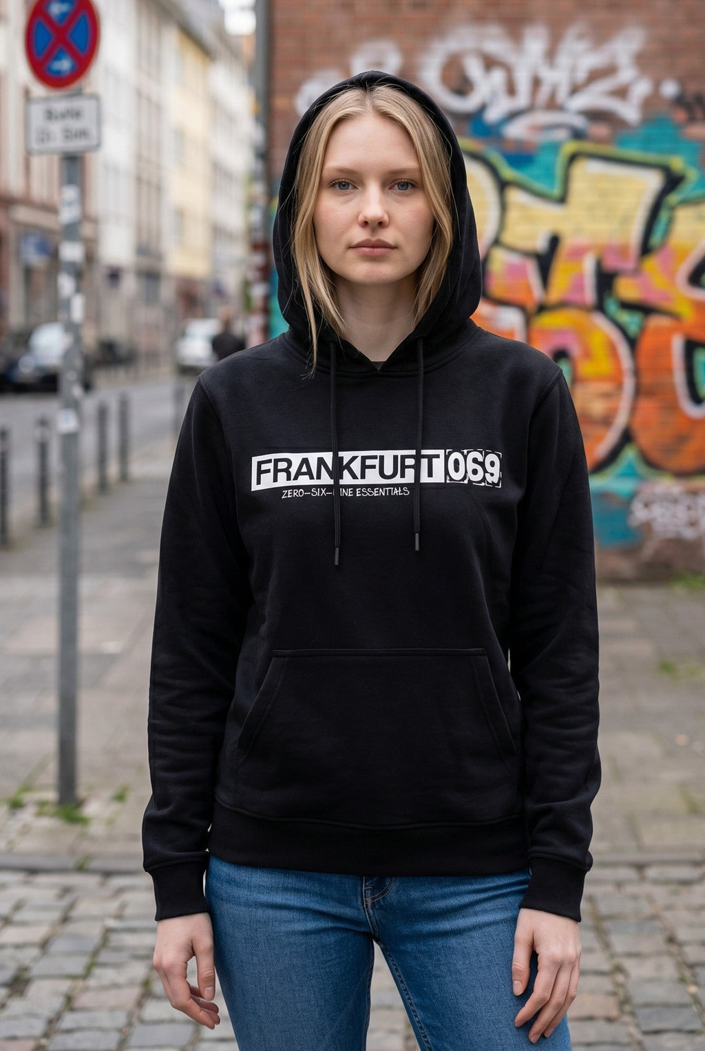 FRANKFURT 069 BOX HOODIE – DEEP BLACK