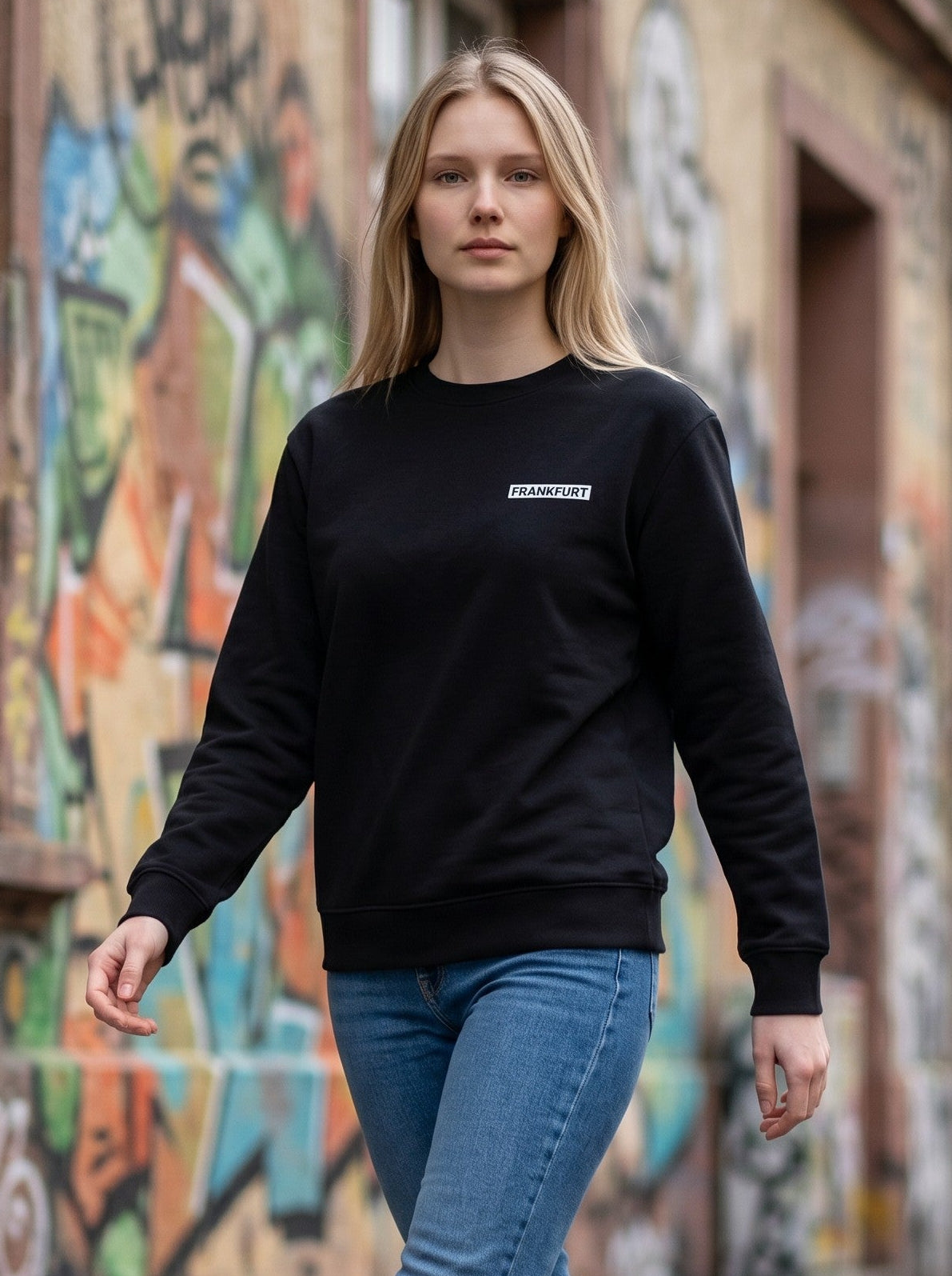 ESSENTIALS: FRANKFURT 069 – CREWNECK BLACK