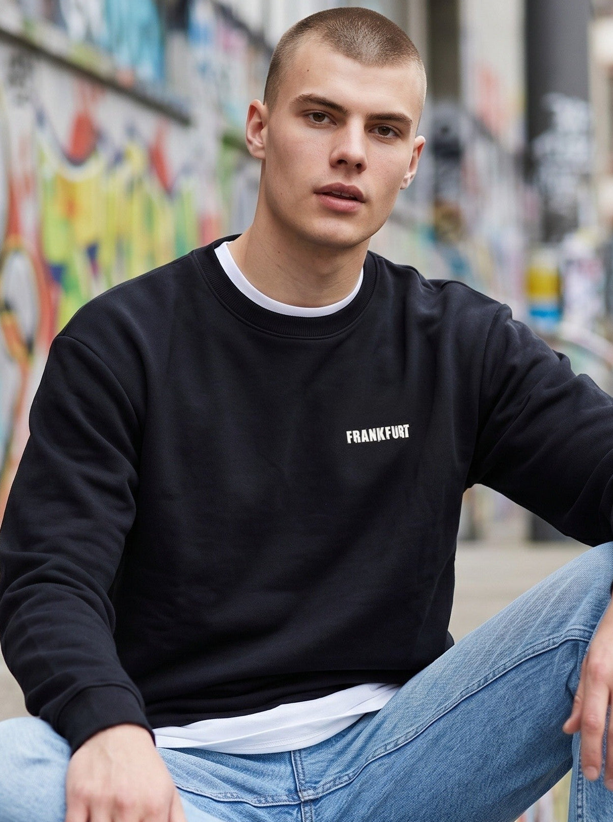 FRANKFURT „069 SKYLINE“ SINATURE SWEATER - DEEP BLACK