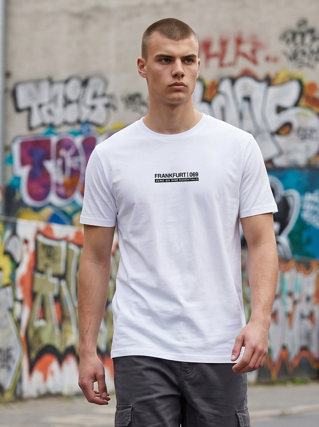 FRANKFURT BACK 069 T-SHIRT – PURE WHITE