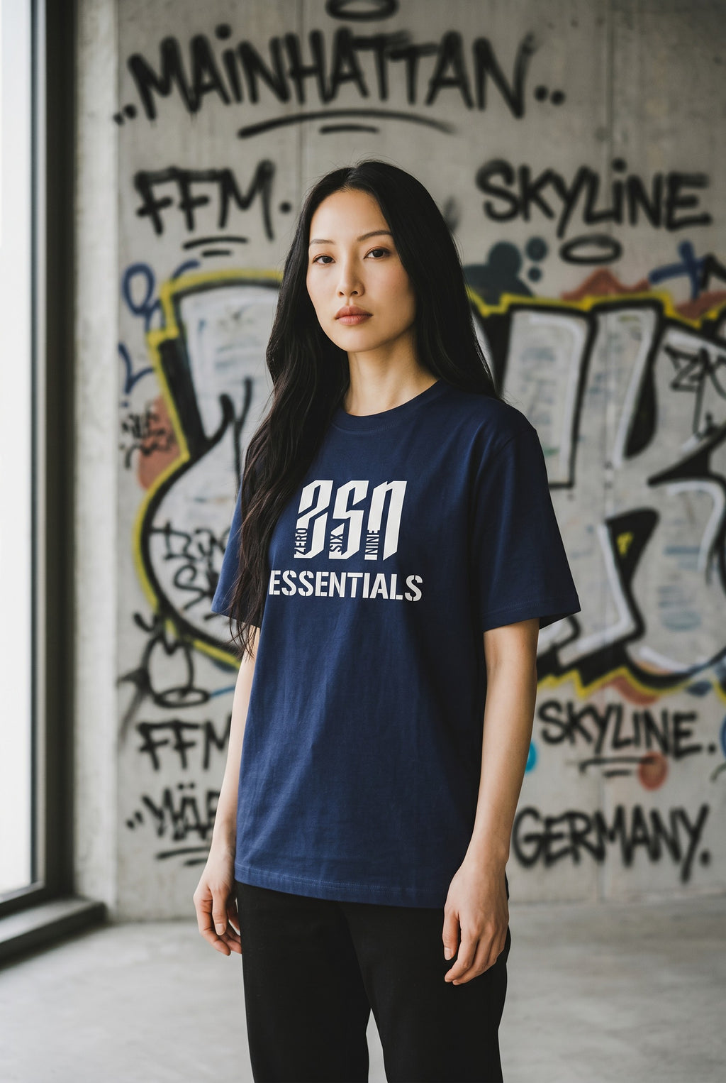 ZSN ESSENTIALS LOGO T-SHIRT – NAVY BLUE