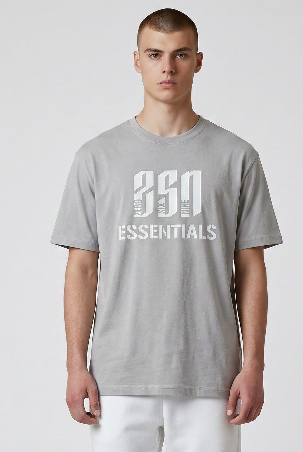 ZSN ESSENTIALS LOGO T-SHIRT –  LIGHT ASPHALT