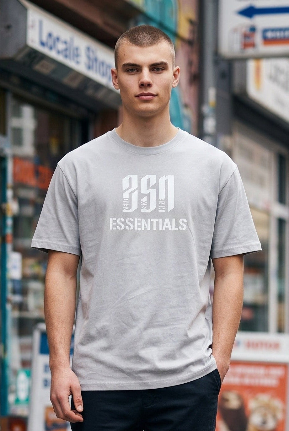 ZSN ESSENTIALS LOGO T-SHIRT –  LIGHT ASPHALT