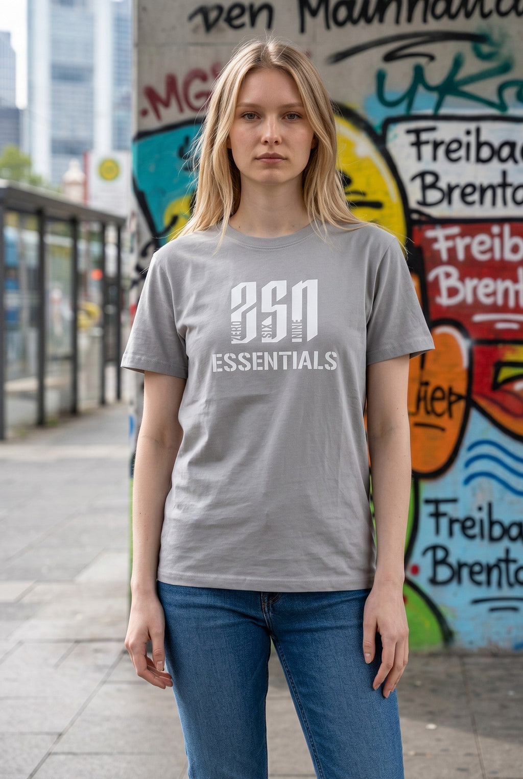 ZSN ESSENTIALS LOGO T-SHIRT –  LIGHT ASPHALT