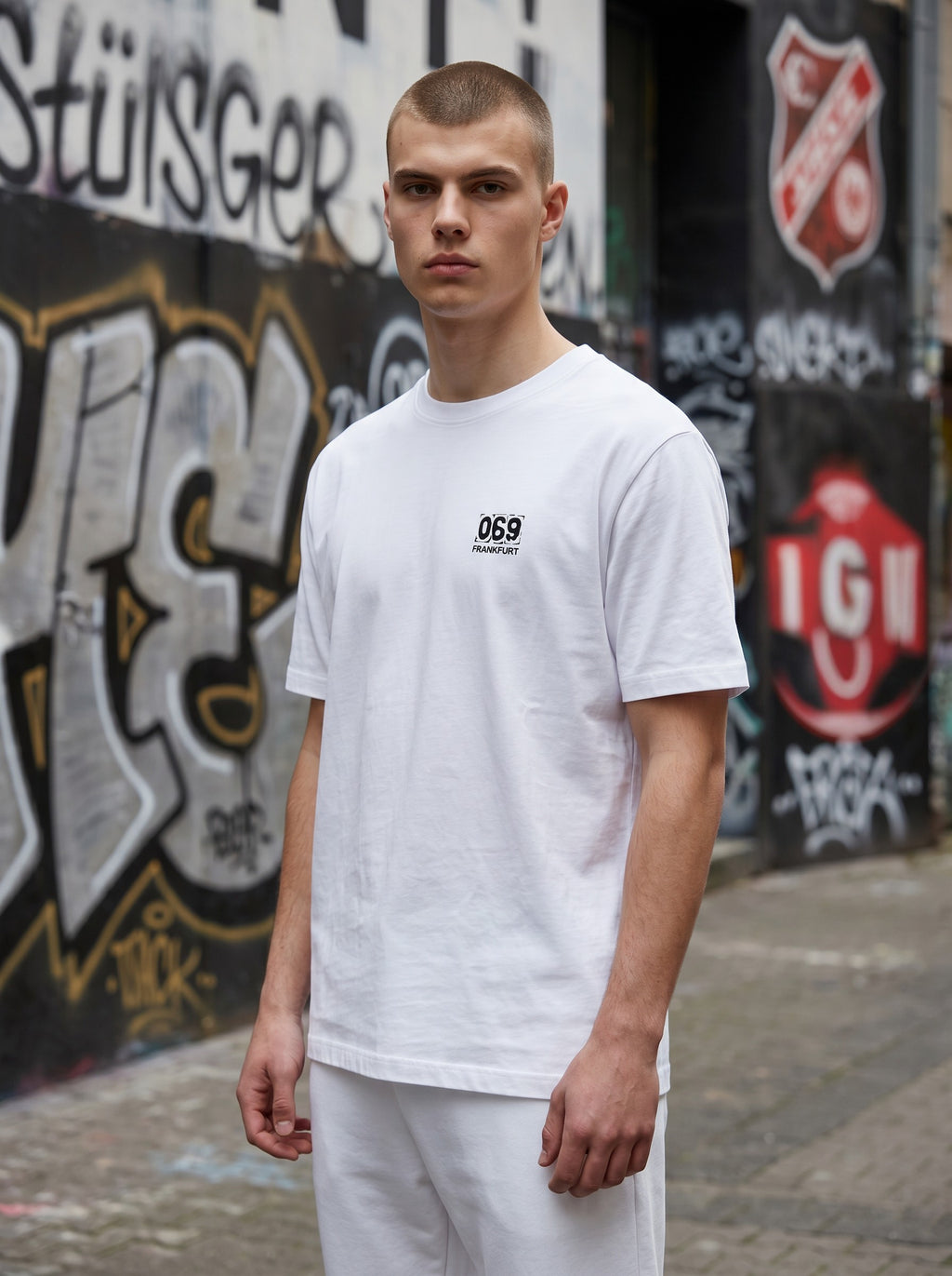 „069“ MINI PRINT T-SHIRT – PURE WHITE